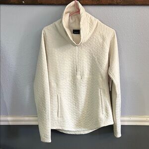Marmot Cream Quilted Cowl Neck Pullover